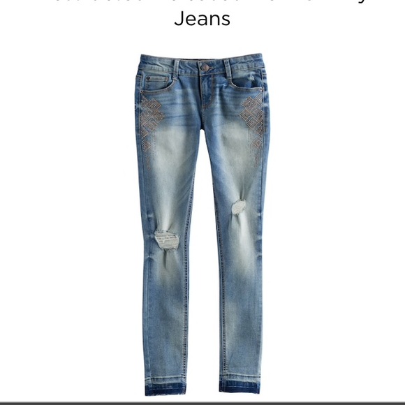 Mudd Other - NWT 🐒 MUDD STUD DESTRUCTED SKINNY JEAN Girls 14